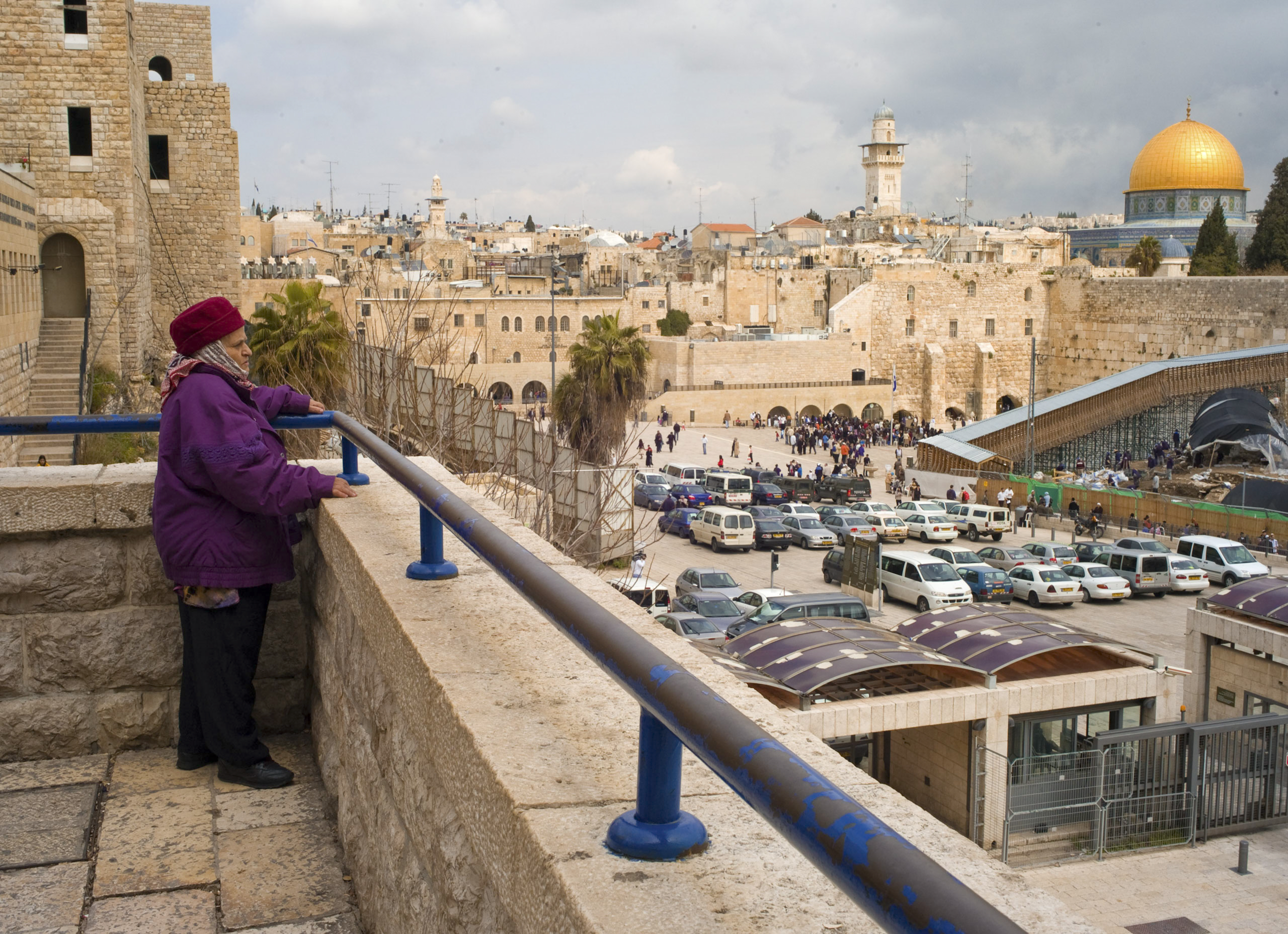Muslim Looking Over the Western Wall Plaza